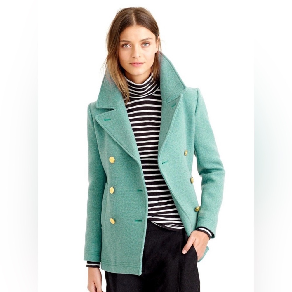J.Crew Majesty Wool Peacoat Double Breasted Gold Button Women’s Size 6 NWT